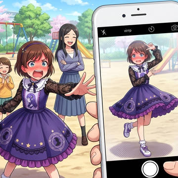 公園でポーズをさせられた真琴くん②