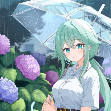 雨に咲く紫陽花