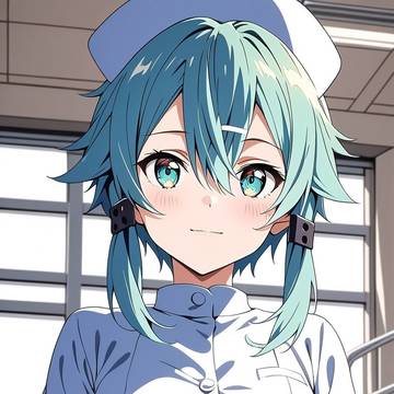 [今日のお題イラスト締め/青髪] シノン