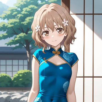 チャイナドレス姿の松前緒花