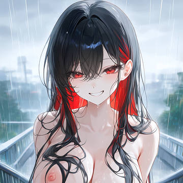 【オリジナル】土砂降り露出お姉さん
