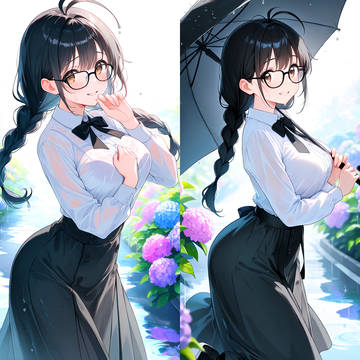 ふみ【梅雨】～濡れ透け＆傘をさして～