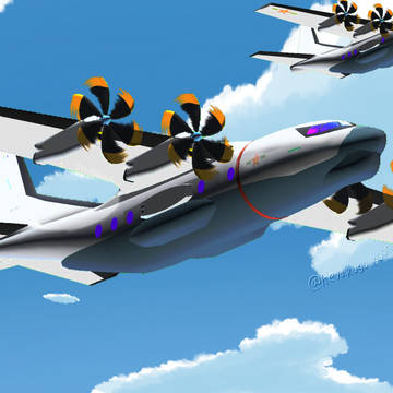 Cargo plane in the sky