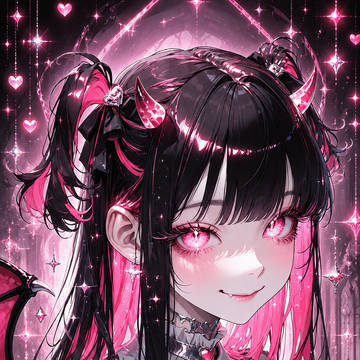 ピンクの宝石に微笑む小悪魔