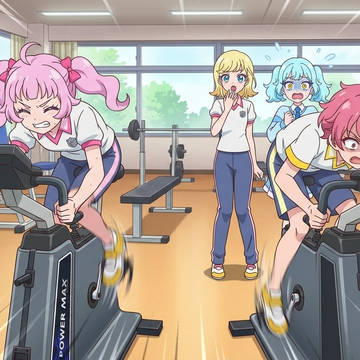 パワーマックス限界もがき特訓のひまりとその兄のひなた