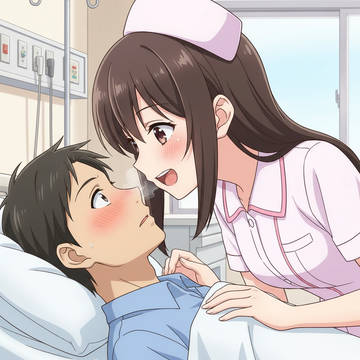 ナースの息がかかる男性患者