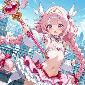 自主練するへそ魔法少女ピンクちゃん