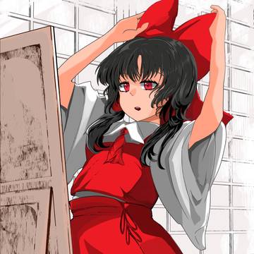 紅霧異変の衣装の霊夢さん。