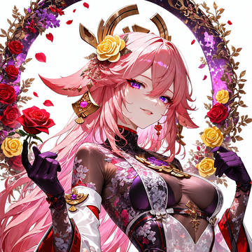 薔薇をまとう八重神子
