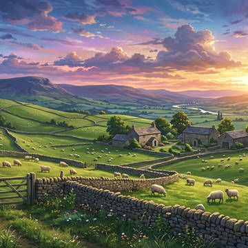 イングランドの牧場の風景