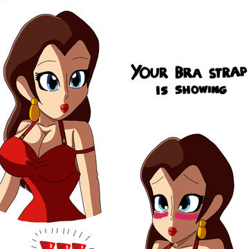 Pauline's Bra Strap is Showing