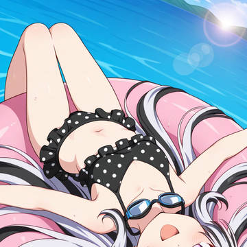 ゴムボートでゆらゆらと