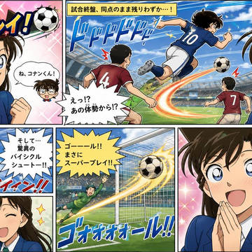 (AIイラスト)蘭姉ちゃんがサッカー部に。
