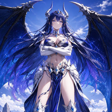 青翼を広げる竜王