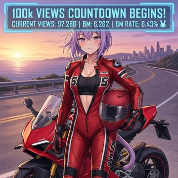 10万カウントダウン開始！だにゃ。