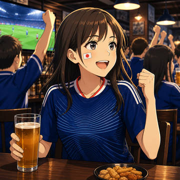 サムライブルーのサポーター