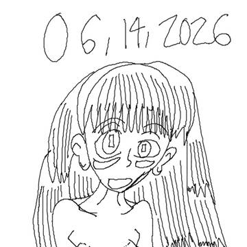 Cute naked anime girl drawing