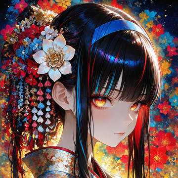 金彩に咲く青い袖