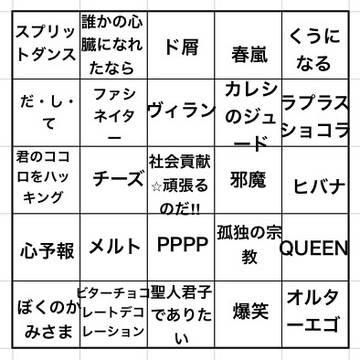 ボカロビンゴを作ってみたくて、、、(お直し版)