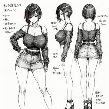 新キャラ　黒瀬 棗　ラフ画