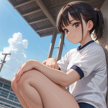 真横しゃがみブルマは女子の下半身がムチムチだと色々と危ない