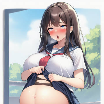 【ザーメン腹】中出しで限界までパンパンに膨れた女の子