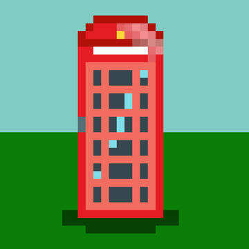 赤い電話ボックス【ドット絵】