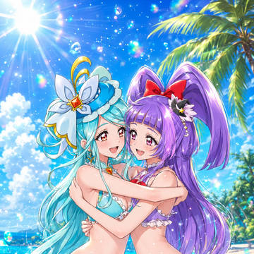 仲良し✨️🩵キュアエクレール&キュアマジカル💜