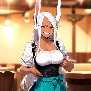 給仕の合間に自分も飲んじゃってそうな酒場娘のミルコ姐さん
