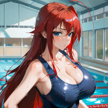 スクール水着のリアス・グレモリーさん　②