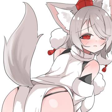片目隠れ椛ちゃんがお尻を向けてくる