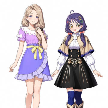 メルセデスとさんごの衣装チェンジ