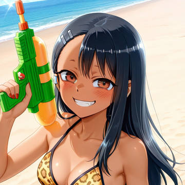 PixAIで豹柄ビキニで狙い撃ち長瀞早瀬🐆👙😁