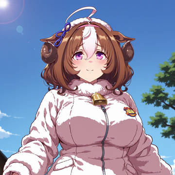メイショウドトウ 羊と仲良し