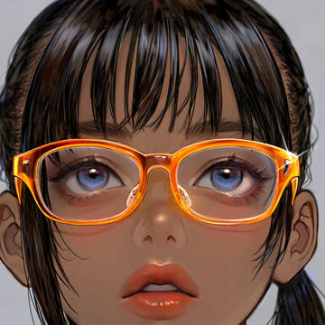 めがねポニーテール