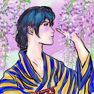 竹下夢二「藤の花」令和リメイク