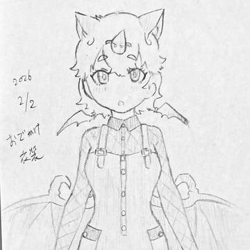 2月に描いたシロヘラちゃん