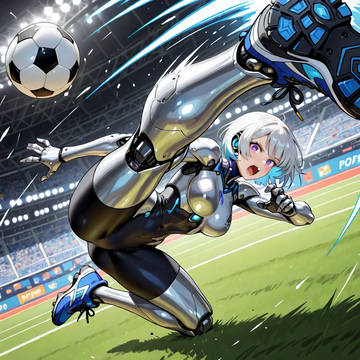 多分毎日メカ娘　サッカー　ボールが抜けた