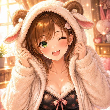 女将ちゃん_可愛いもこもこ羊さん
