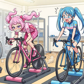 固定ローラー台でもがくひまりに他のローラー台で驚くプリキュア勢