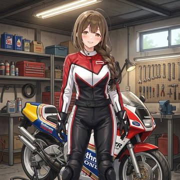ライダースーツの千雪さん