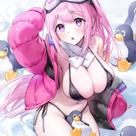 ペンギンのぬいぐるみとエイミ💕