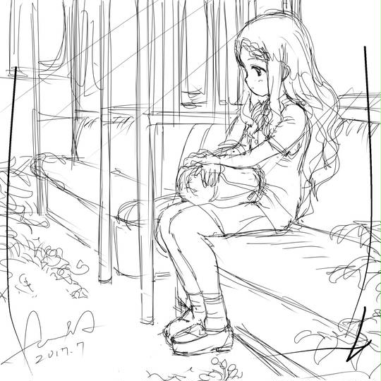 電車に乗るここなちゃん