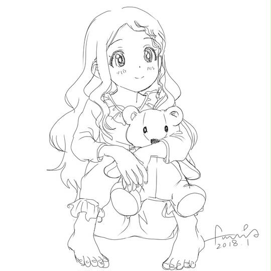 湯上りここなちゃんとクマちゃん
