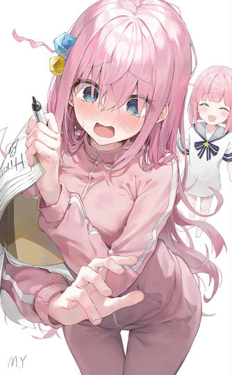 作詞ノートを隠そうとするぼっち