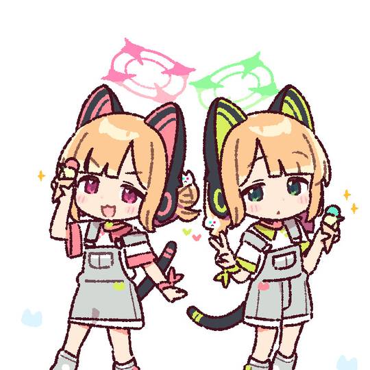 お揃いなモモイさんとミドリさん✨🐈🐈✨