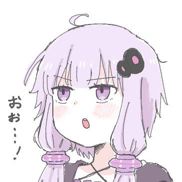 夜のお絵描き　左上に何かを発見したゆかりさん
