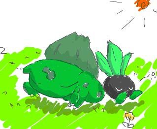草タイプのお昼寝。