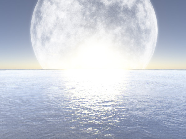 月と光る海