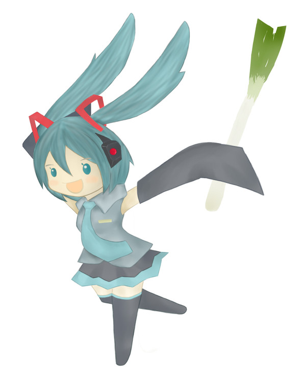 ミク＋ネギ＝⊂（ ＾ω＾）⊃